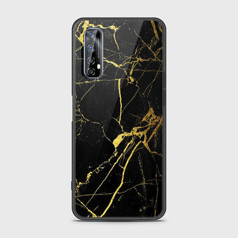 Realme 7 Cover- Black Marble Series - HQ Premium Shine Durable Shatterproof Case