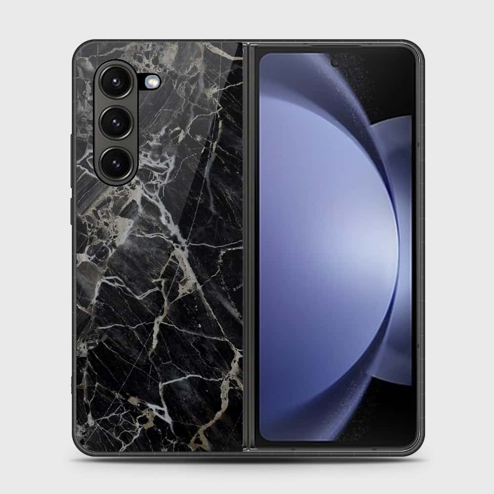 Samsung Galaxy Z Fold 6 5G Cover- Black Marble Series - HQ Premium Shine Durable Shatterproof Case