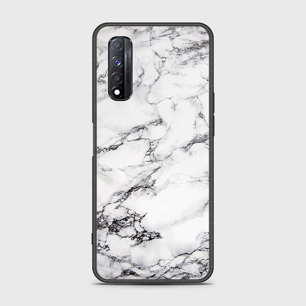 Realme Narzo 30 Cover- White Marble Series - HQ Premium Shine Durable Shatterproof Case