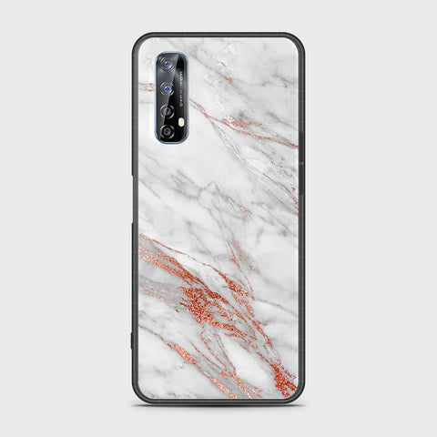 Realme 7 Cover- White Marble Series - HQ Premium Shine Durable Shatterproof Case