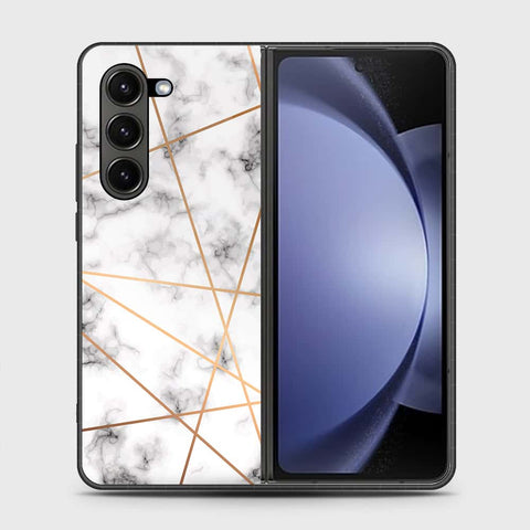 Samsung Galaxy Z Fold 6 5G Cover- White Marble Series 2 - HQ Premium Shine Durable Shatterproof Case