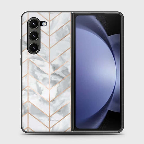 Samsung Galaxy Z Fold 6 5G Cover- White Marble Series 2 - HQ Premium Shine Durable Shatterproof Case