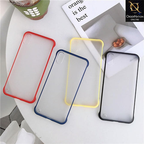 Oppo A37 Cover - Yellow - Soft Colorful Border Semi Transparent Back Shell Case