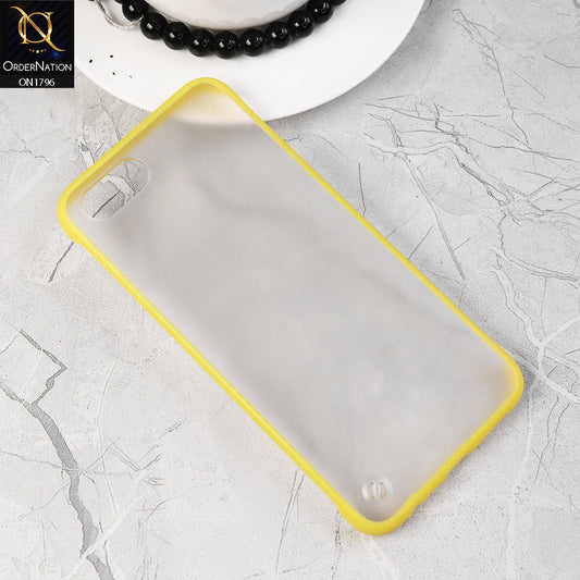 Oppo A1k Cover - Yellow - Soft Colorful Border Semi Transparent Back Shell Case