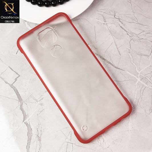 Xiaomi Redmi Note 9 Cover - Red - Soft Colorful Border Semi Transparent Back Shell Case