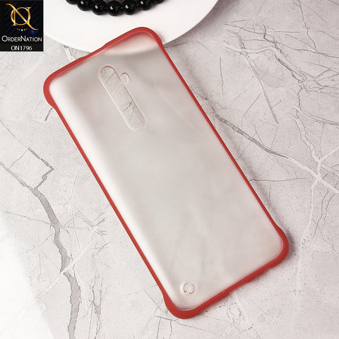 Oppo Reno 2F Cover - Red - Soft Colorful Border Semi Transparent Back Shell Case