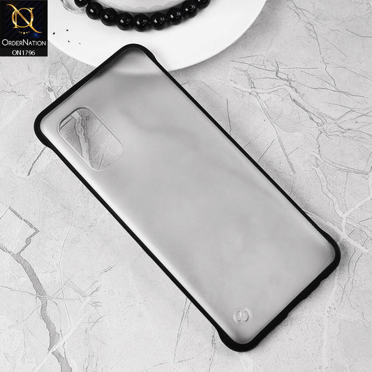 Vivo V17 Cover - Black - Soft Colorful Border Semi Transparent Back Shell Case