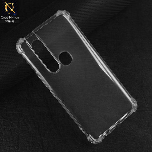 Tecno Camon 15 Pro Cover - Transparent - Soft 4D Design Shockproof Silicone Transparent Clear Case