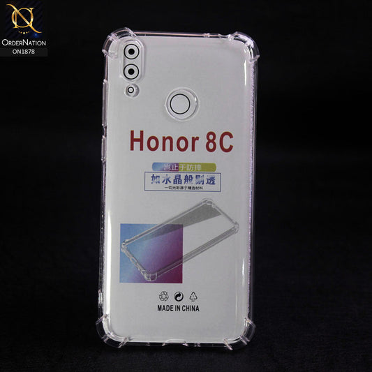 Huawei Honor 8C Cover - Transparent - Soft 4D Design Shockproof Silicone Transparent Clear Case