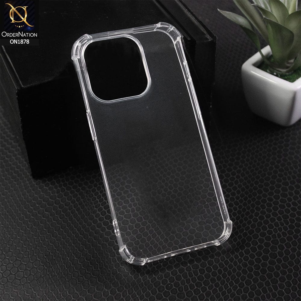 iPhone 15 Pro Max Cover - Transparent - Soft 4D Design Shockproof Silicone Clear Case