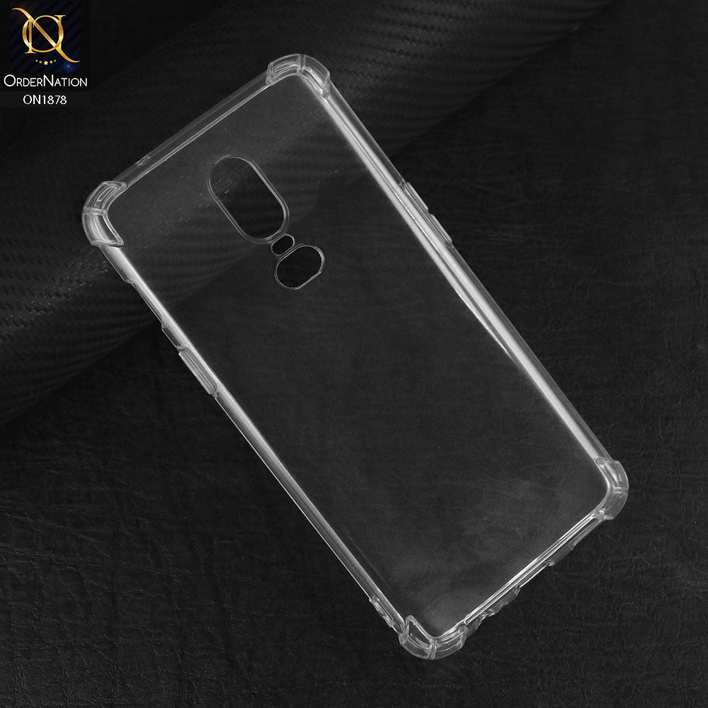 OnePlus 6 Cover - Transparent - Soft 4D Design Shockproof Silicone Transparent Clear Case