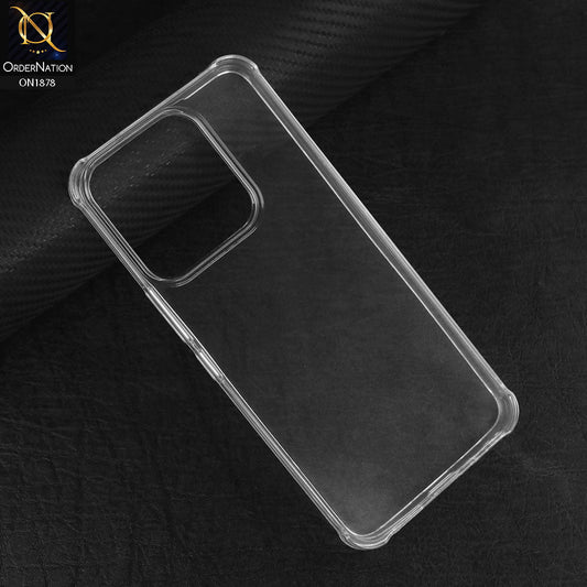 Tecno Spark 8 Cover - Transparent - Soft 4D Design Shockproof Silicone Transparent Clear Case