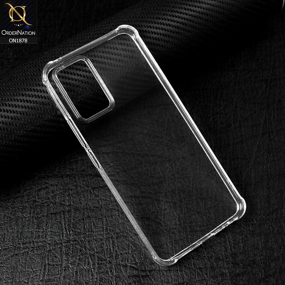 Vivo V21e Cover - Transparent - Soft 4D Design Shockproof Silicone Clear Case