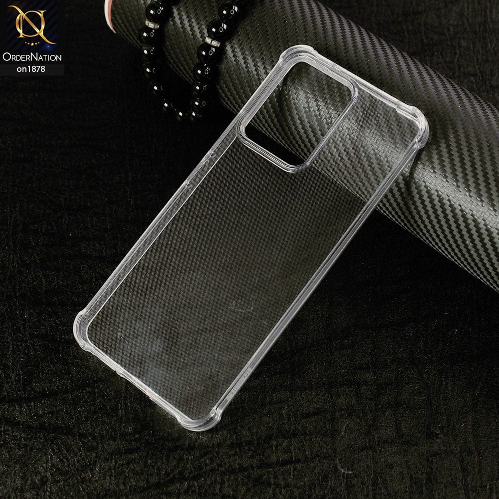 Vivo V25e Cover - Soft 4D Design Shockproof Silicone Transparent Clear Case