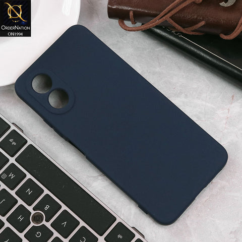 Oppo A38 Cover - Midnight Blue - Matte Shockproof Sillica Gel Soft Case