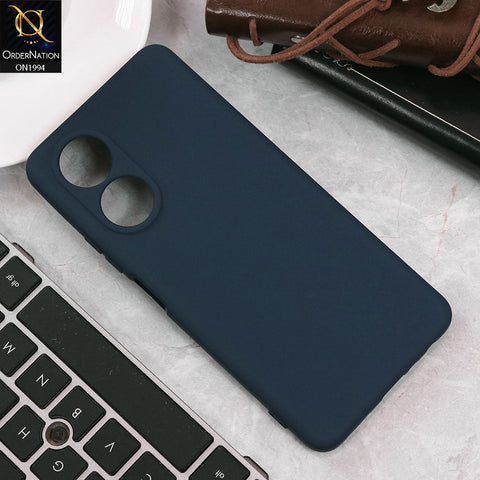 Oppo A58 4G Cover - Midnight Blue - Matte Shockproof Sillica Gel Soft Case