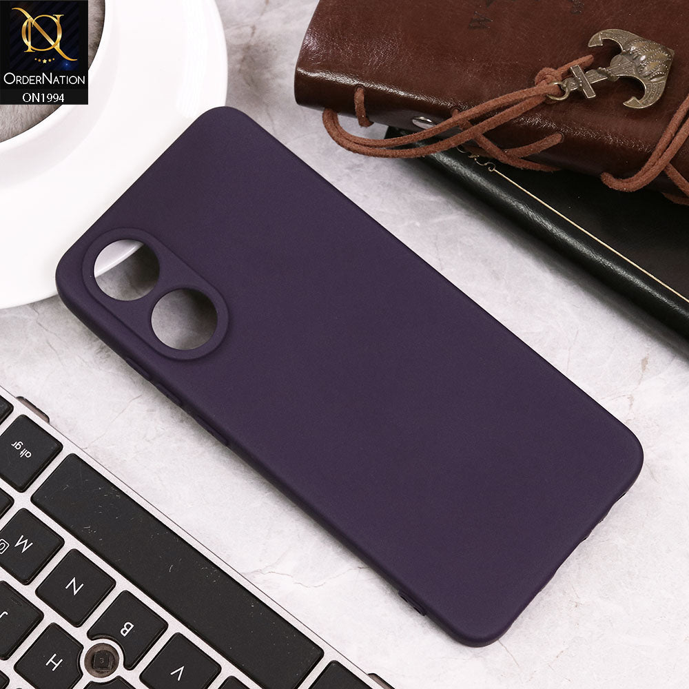 Oppo A78 4G Cover - Deep Purple - Matte Shockproof Sillica Gel Soft Case