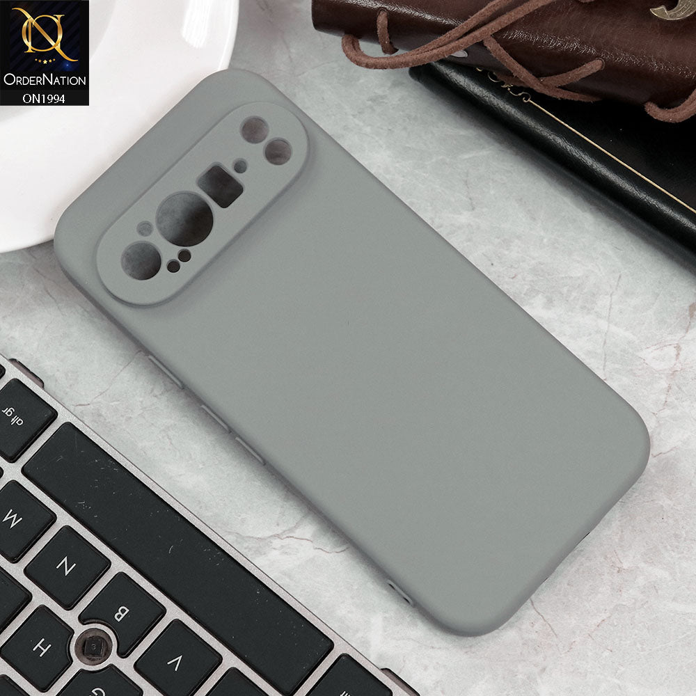 Google Pixel 9 Cover - Light Gray - Matte Shockproof Sillica Gel Soft Case