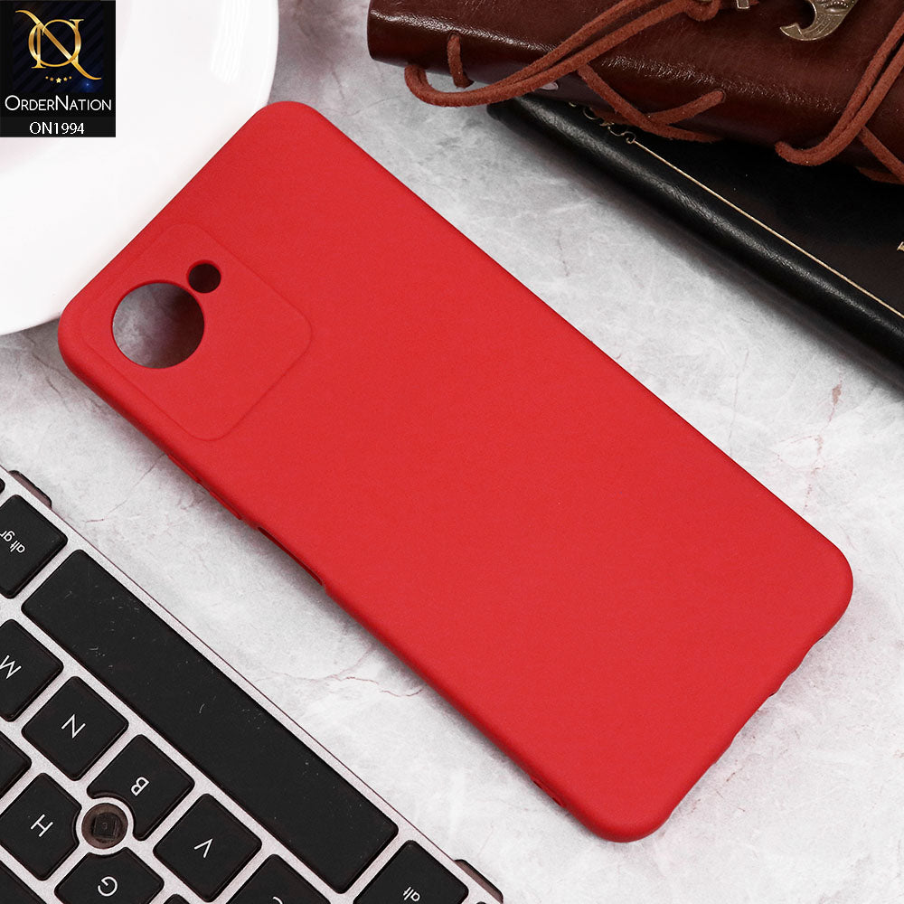 Realme C30s Cover - Red - Matte Shockproof Sillica Gel Soft Case