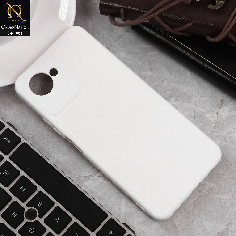 Realme C30 Cover - White - Matte Shockproof Sillica Gel Soft Case