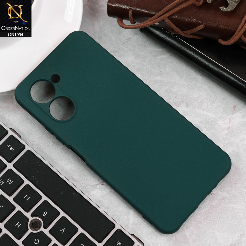 Realme C33 Cover - Green - Matte Shockproof Sillica Gel Soft Case