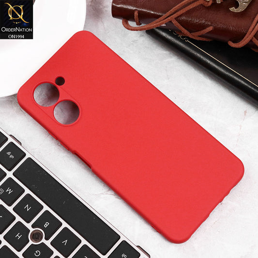 Realme C33 Cover - Red - Matte Shockproof Sillica Gel Soft Case