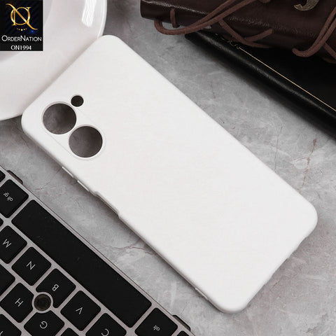 Realme C33 Cover - White - Matte Shockproof Sillica Gel Soft Case