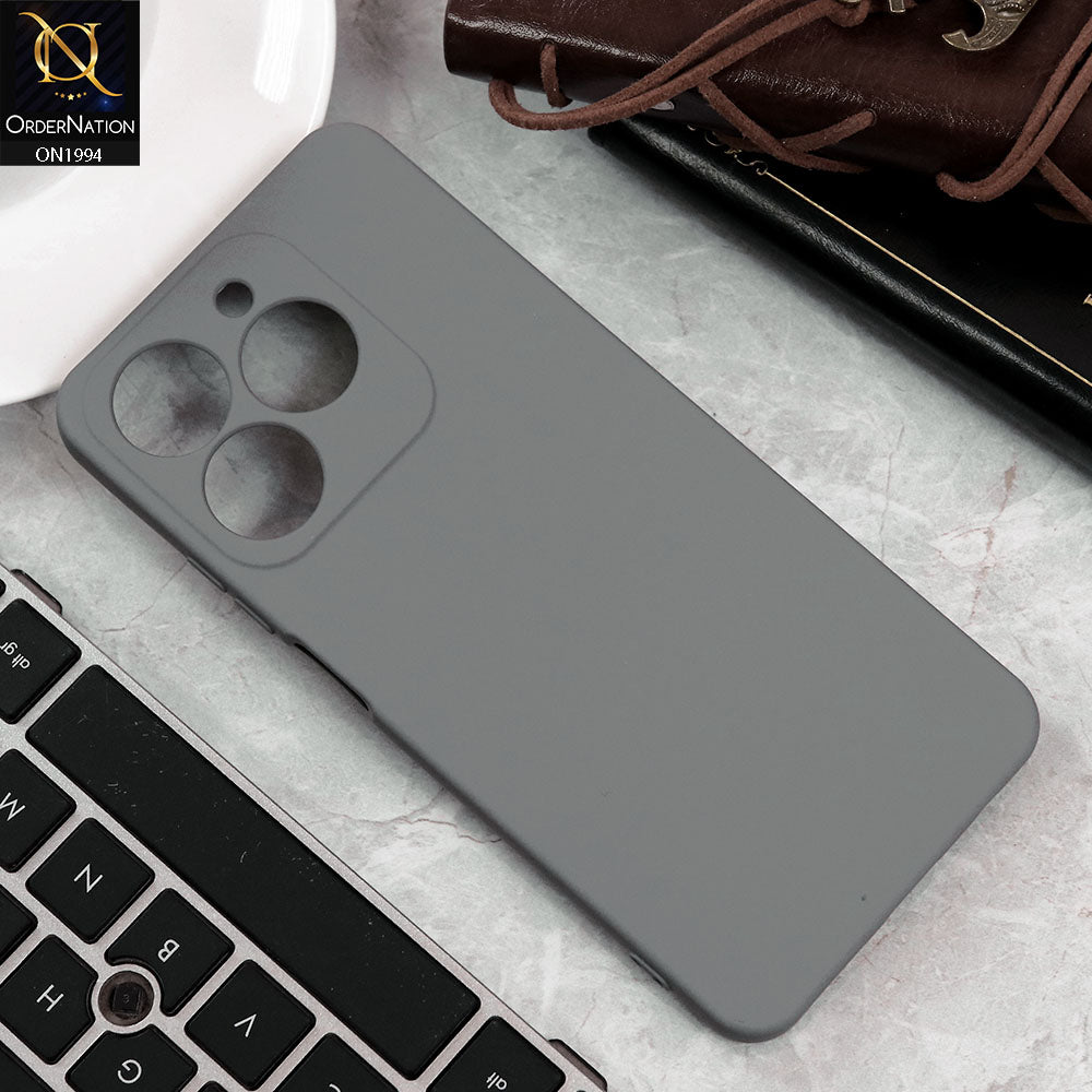 Realme C61 Cover - Light Gray - Matte Shockproof Sillica Gel Soft Case