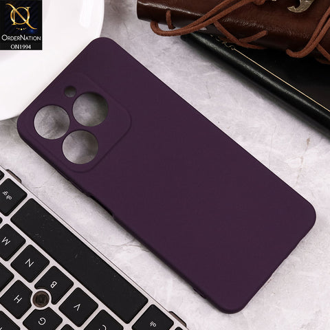 Realme C61 Cover - Purple - Matte Shockproof Sillica Gel Soft Case