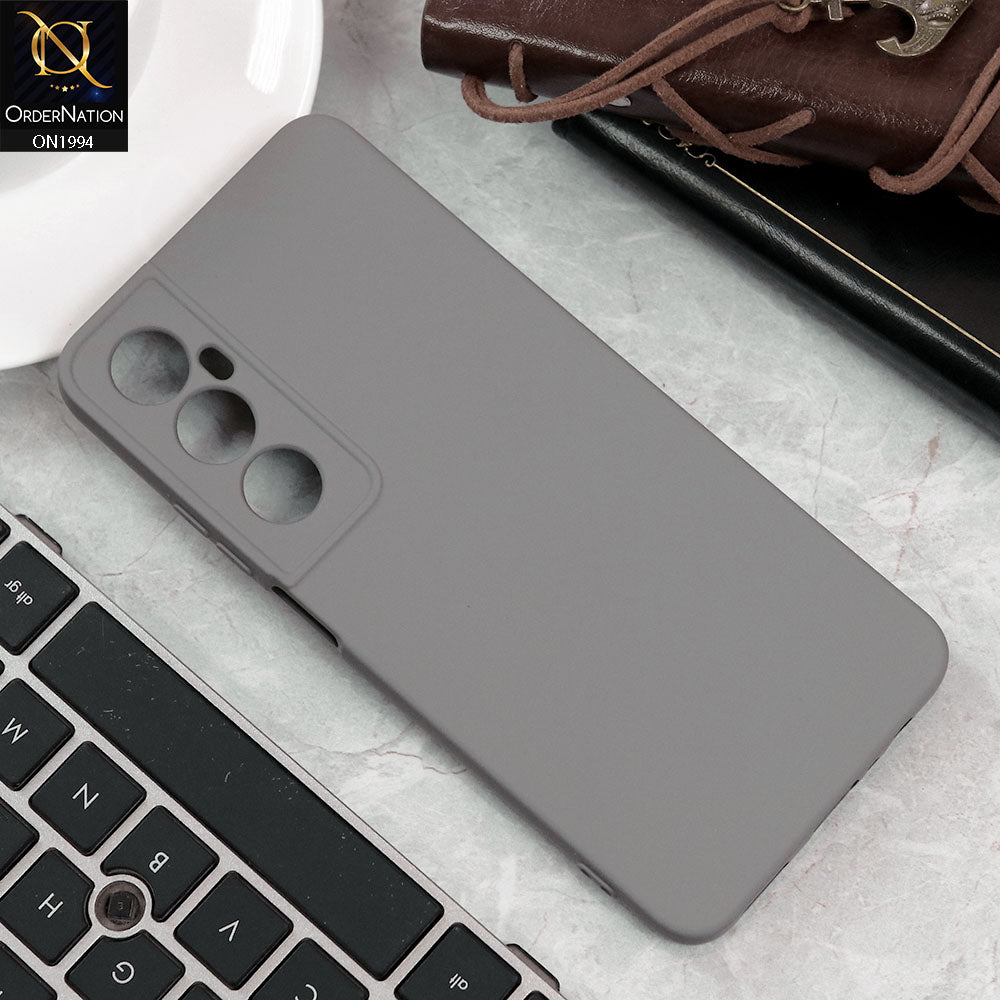 Realme C65 Cover - Light Gray - Matte Shockproof Sillica Gel Soft Case