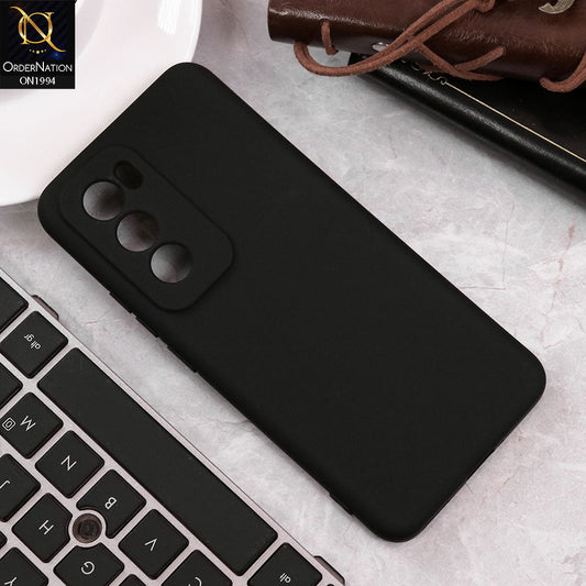 Oppo Reno 12 Cover - Black - Matte Shockproof Sillica Gel Soft Case