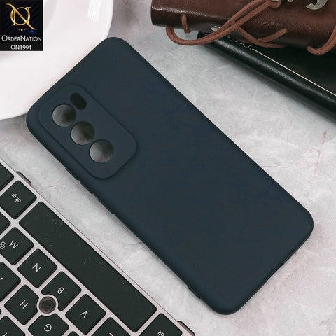 Oppo Reno 12 Cover - Midnight Blue - Matte Shockproof Sillica Gel Soft Case