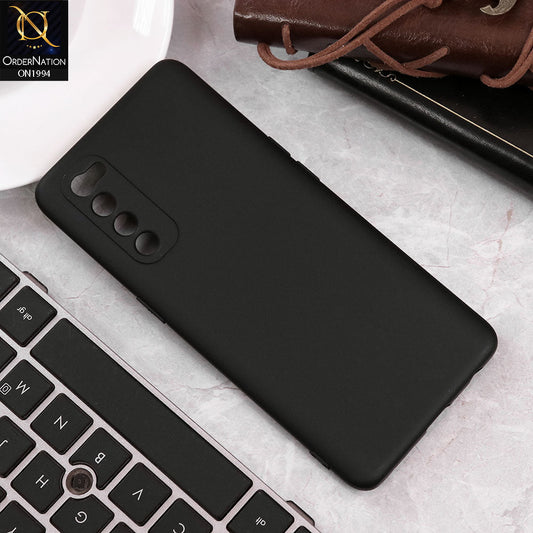 Oppo Reno 4 Pro Cover - Black - Matte Shockproof Sillica Gel Soft Case