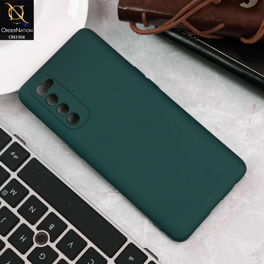 Oppo Reno 4 Pro Cover - Green - Matte Shockproof Sillica Gel Soft Case