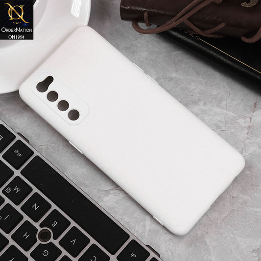 Oppo Reno 4 Pro Cover - White - Matte Shockproof Sillica Gel Soft Case