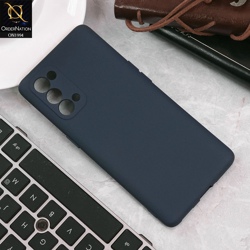 Oppo Reno 5 Pro 5G Cover - Midnight Blue - Matte Shockproof Sillica Gel Soft Case