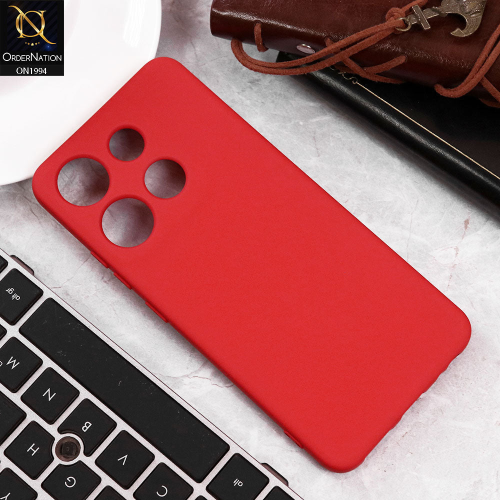 Infinix Smart 7 Cover - Red - Matte Shockproof Sillica Gel Soft Case