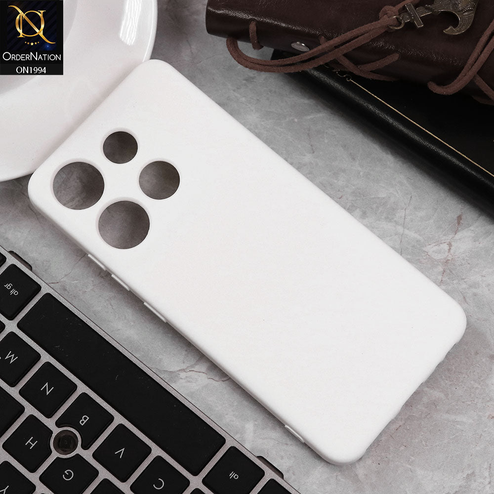 Infinix Smart 7 Cover - White - Matte Shockproof Sillica Gel Soft Case