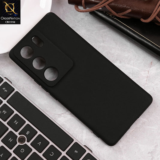 Vivo V29 Pro Cover - Black - Matte Shockproof Sillica Gel Soft Case