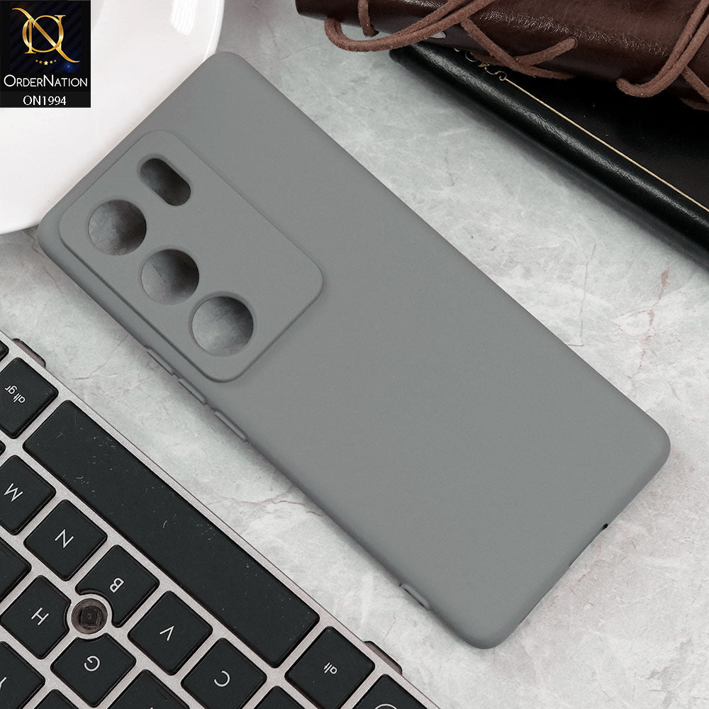 Vivo V29 Pro Cover - Light Gray - Matte Shockproof Sillica Gel Soft Case