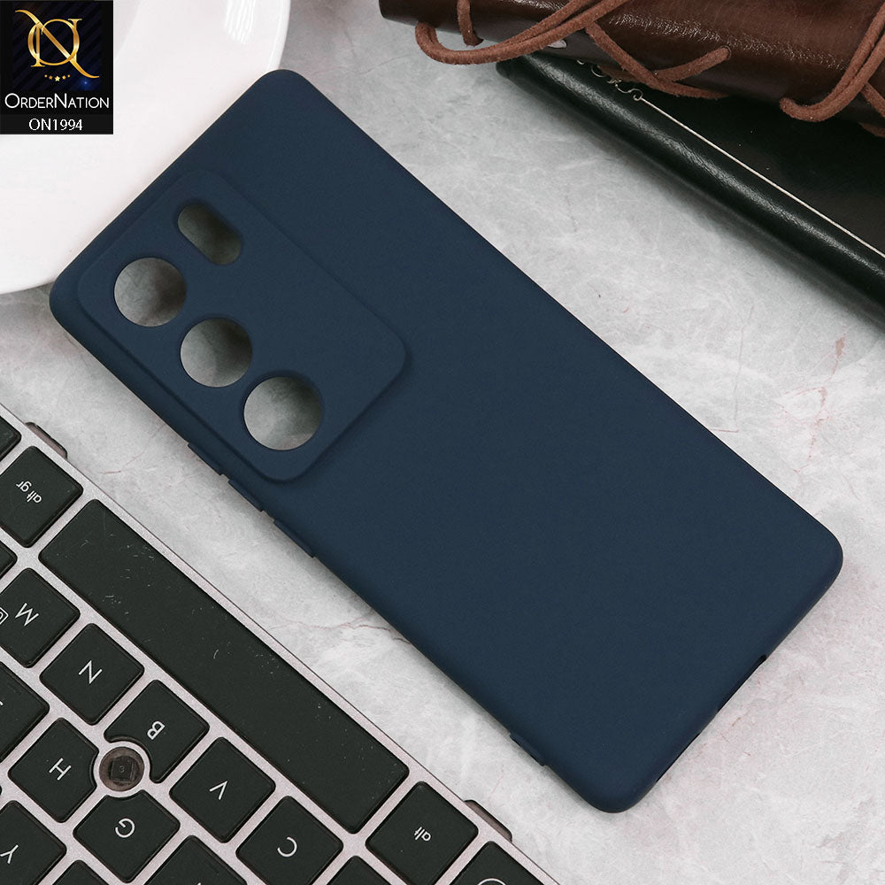 Vivo V29 Pro Cover - Midnight Blue - Matte Shockproof Sillica Gel Soft Case