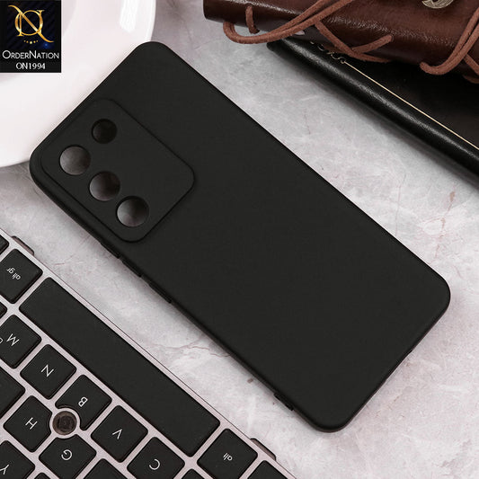 Vivo Y200 Cover - Black - Matte Shockproof Sillica Gel Soft Case