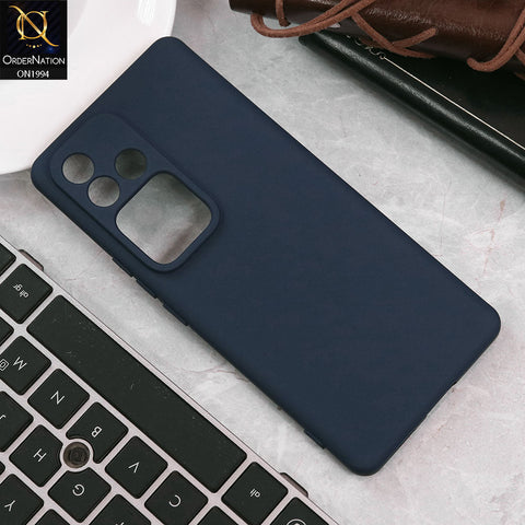 Vivo V30 Cover - Midnight Blue - Matte Shockproof Sillica Gel Soft Case