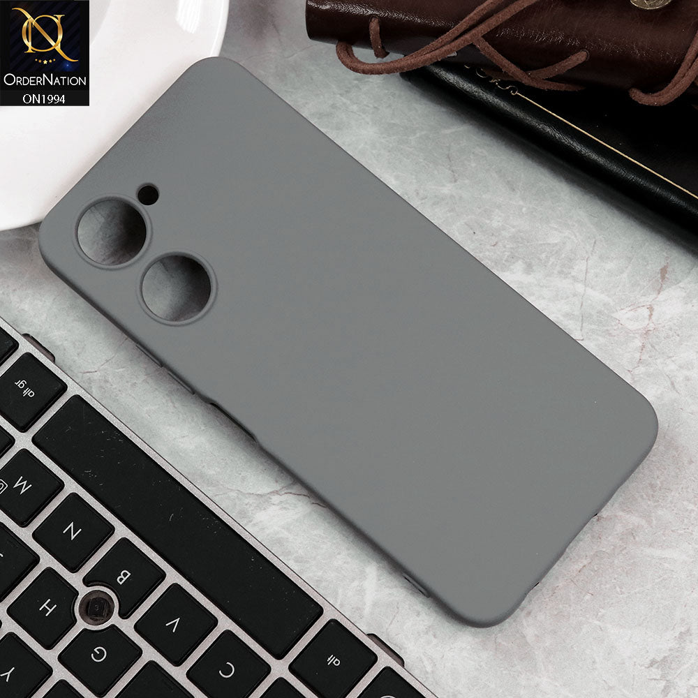 Vivo Y03 Cover - Light Gray - Matte Shockproof Sillica Gel Soft Case