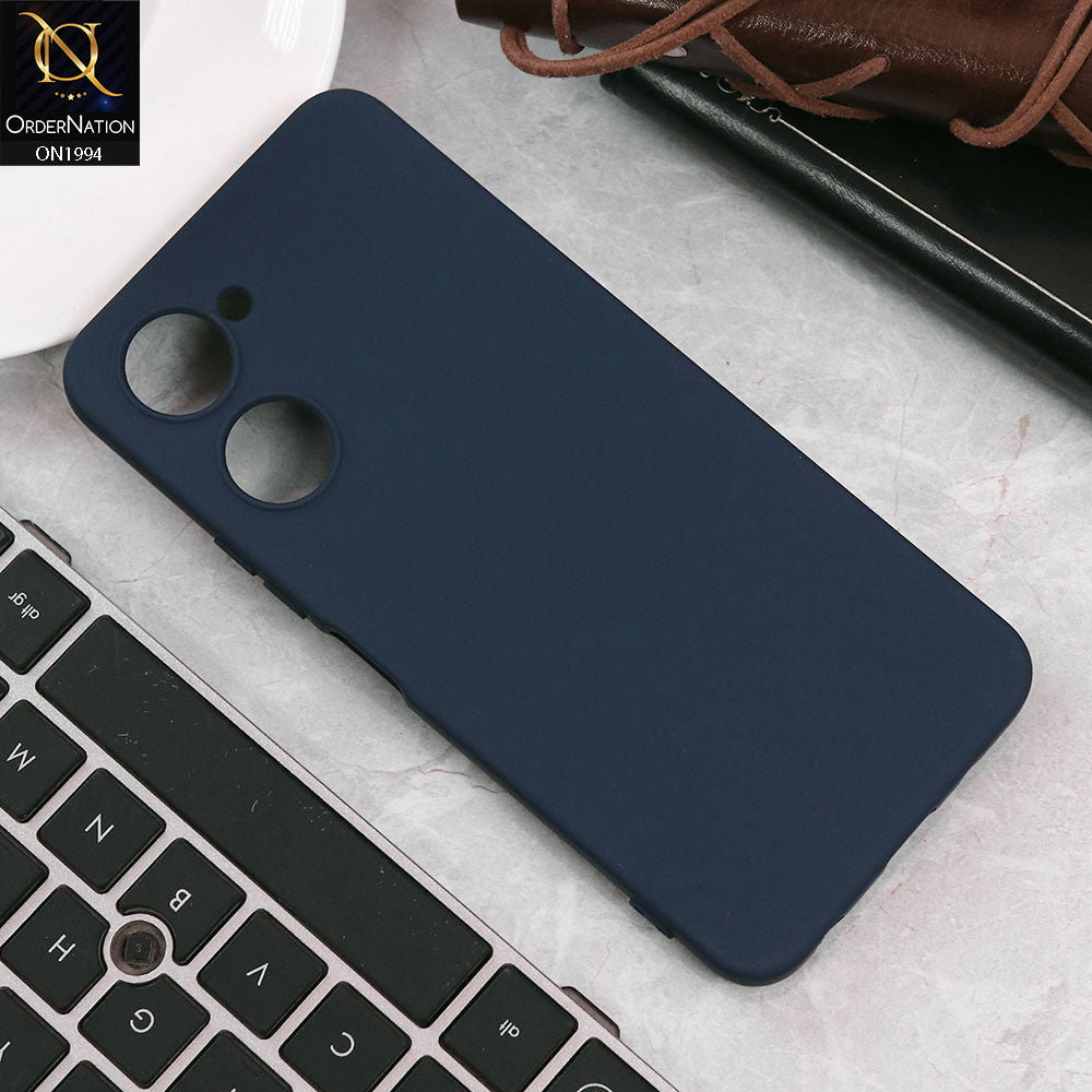 Vivo Y03t Cover - Midnight Blue - Matte Shockproof Sillica Gel Soft Case