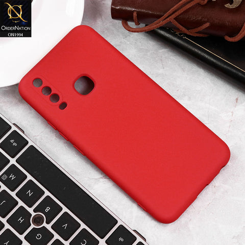 Vivo Y12 Cover - Red - Matte Shockproof Sillica Gel Soft Case