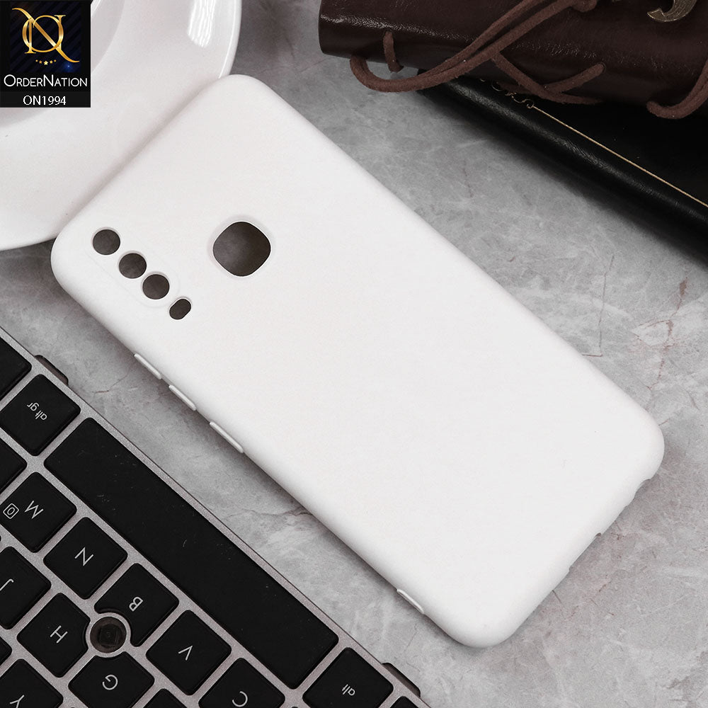 Vivo Y15 Cover - White - Matte Shockproof Sillica Gel Soft Case