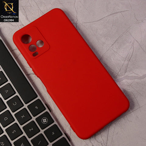 Vivo Y21a Cover - Red - Matte Shockproof Sillica Gel Soft Case