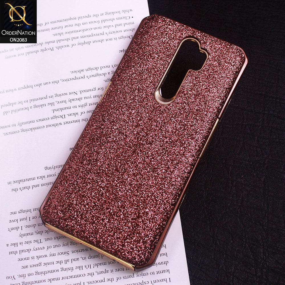 Oppo A9 2020 Cover - Brown - Bling Glitter Dual Hybrid Style Protective Case