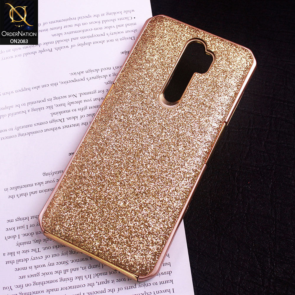 Oppo A5 2020 Cover - Golden - Bling Glitter Dual Hybrid Style Protective Case